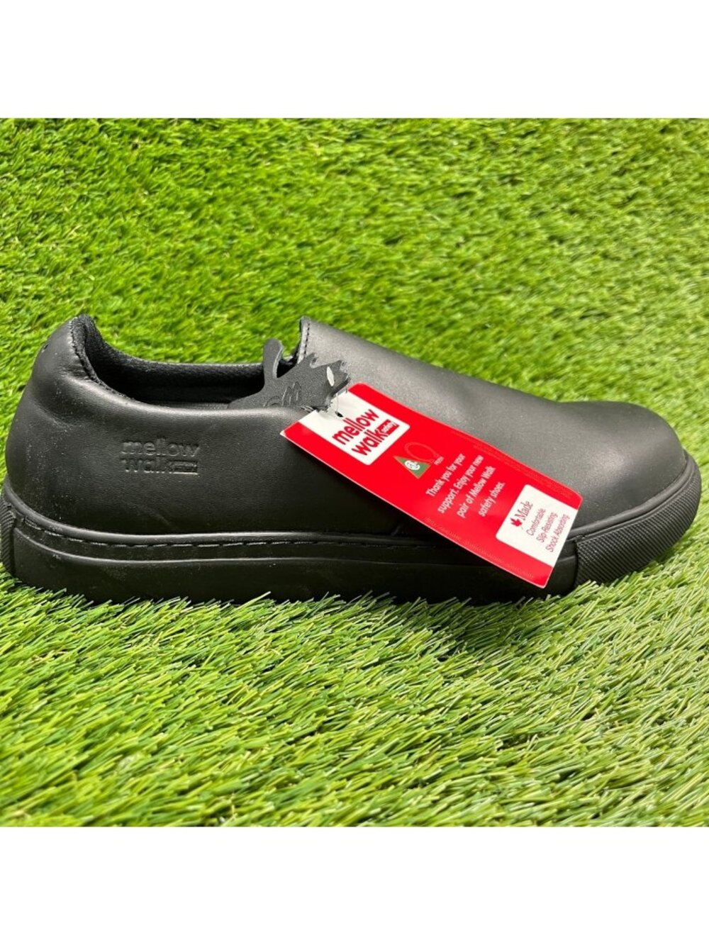 Mellow Walk Jessica Women Size 9.5E Black Leather Steel Toe Safety Slip-On Shoes